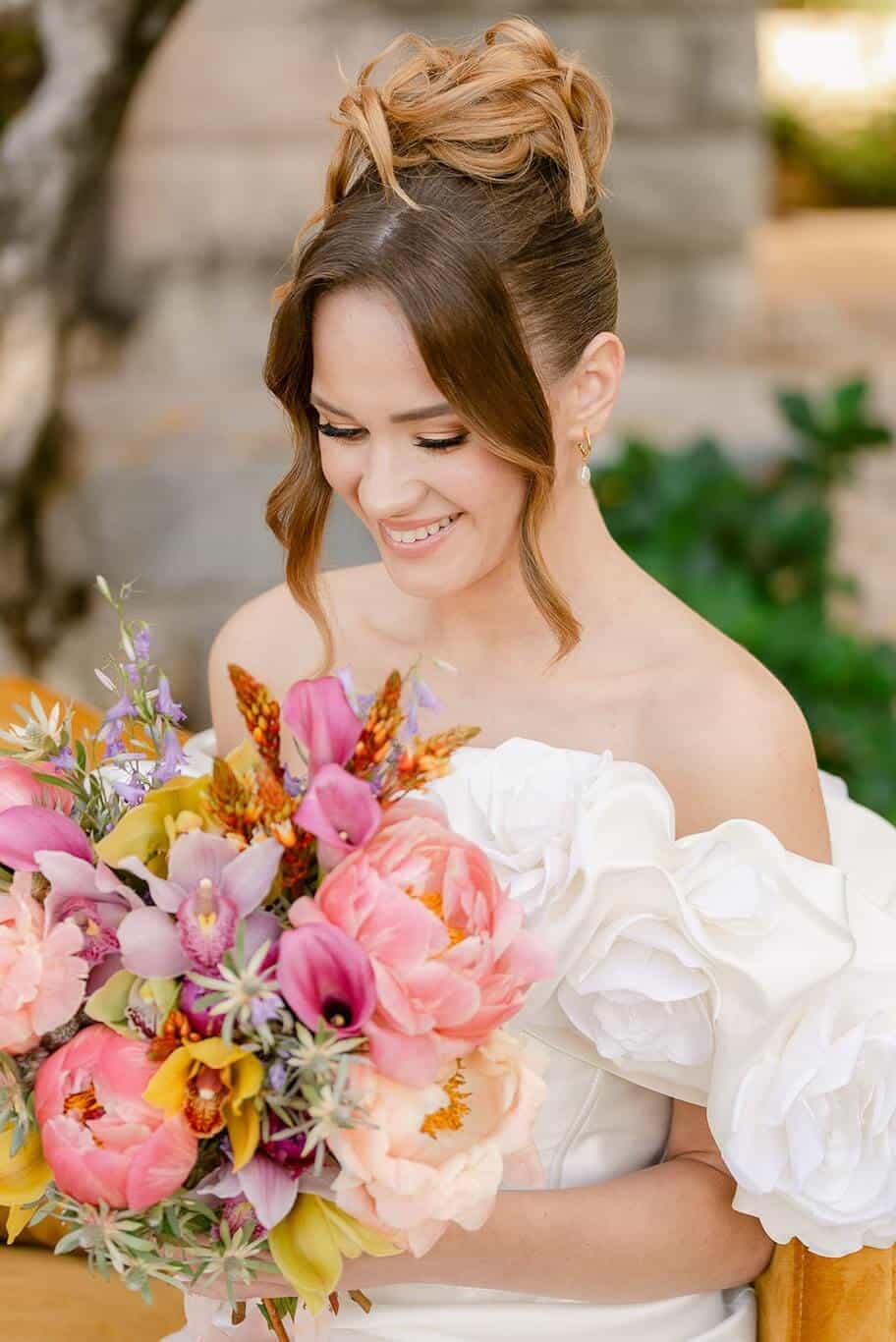 Bride at Villa Banac Dubrovnik with flawless bridal makeup by Katarina Kate Ramic, luxury destination wedding