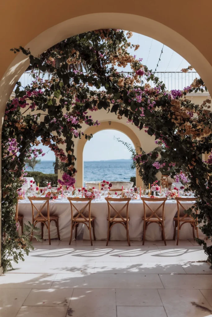 stacy zach villa dalmacija split wedding reception floral table setup 04