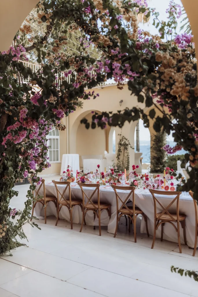 stacy zach villa dalmacija split wedding reception floral table setup 06