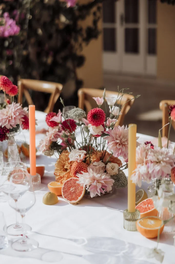 stacy zach villa dalmacija split wedding reception floral table setup 12