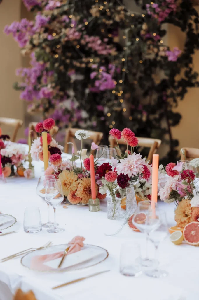 stacy zach villa dalmacija split wedding reception floral table setup 25