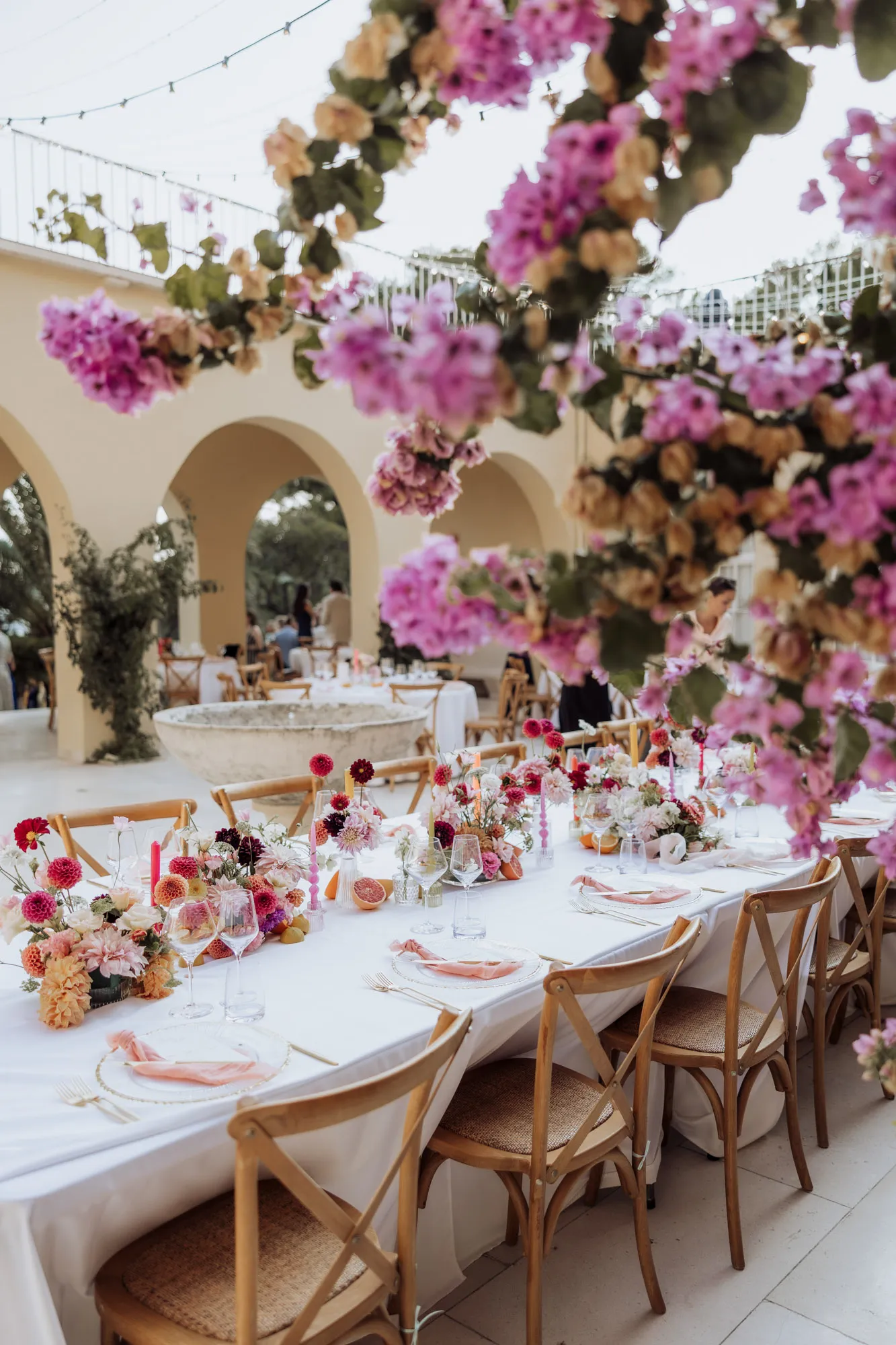 stacy zach villa dalmacija split wedding reception floral table setup 26