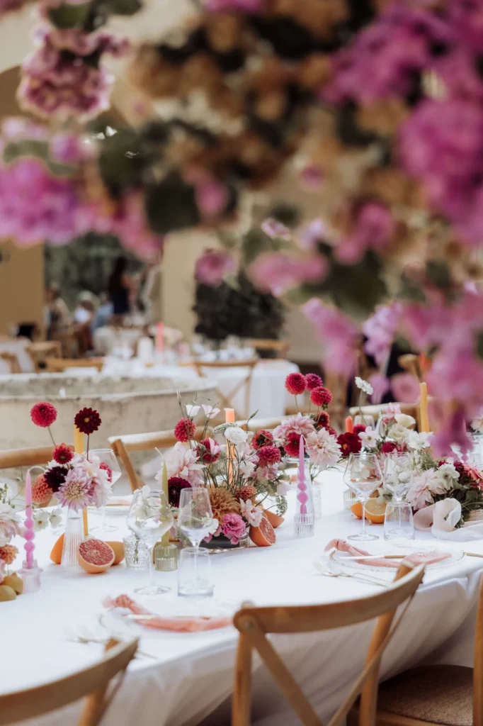 stacy zach villa dalmacija split wedding reception floral table setup 27