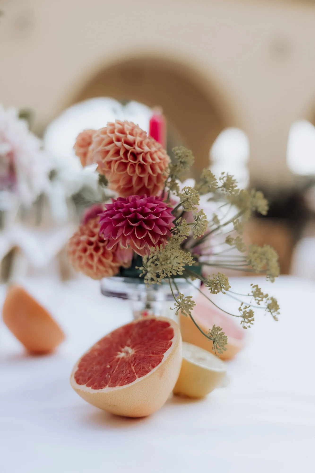 stacy zach villa dalmacija split wedding reception floral table setup 30